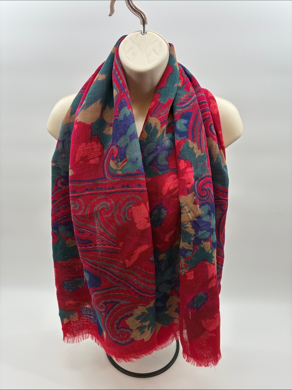 Floral Paisley Red Multi Women's Scarf